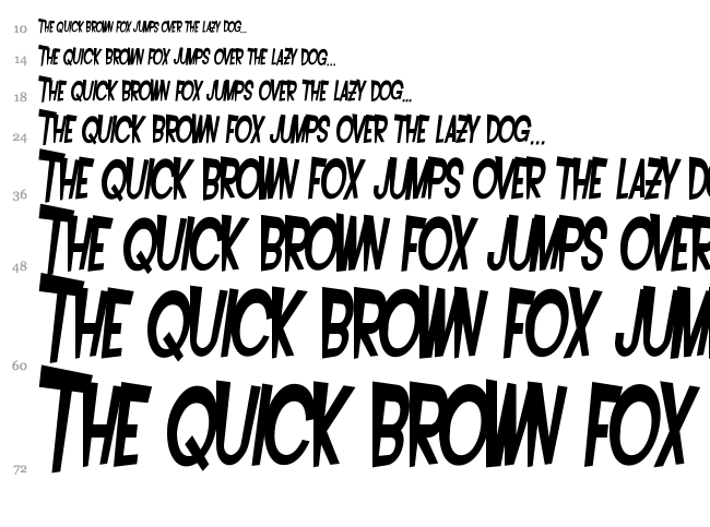 SF Intoxicated Blues font waterfall